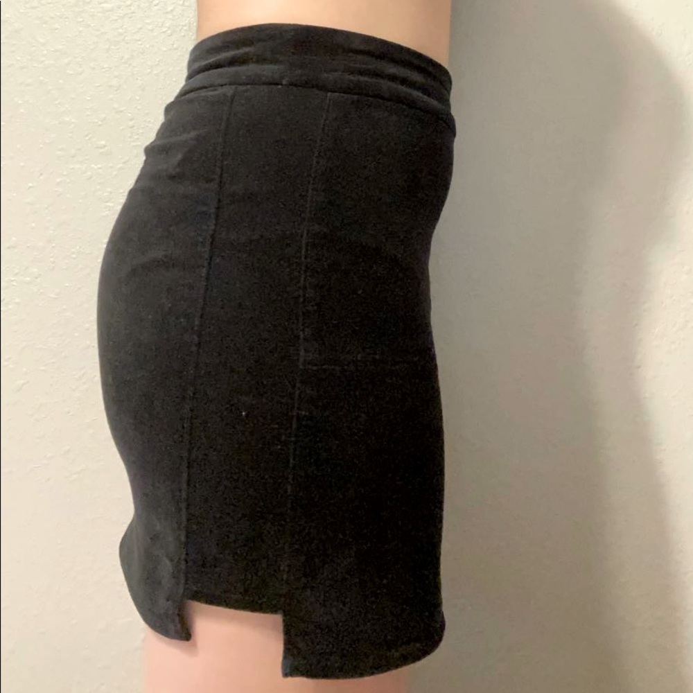 Black mini skirt